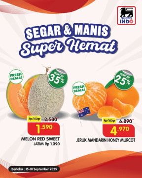 Promo buah nanas 15-18 September 2025. (instagram superindo)